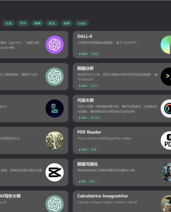 免费开源的AI系统，chatgpt web, midjourney, gpts,tts, whisper 一套ui全搞定